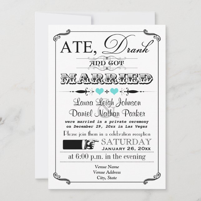 Invitación 3 de la boda del poster y de la pizarra (Anverso)