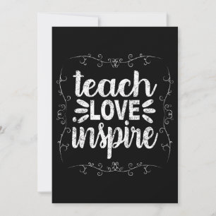 Invitación 3- Enseñar amor inspira camiseta, profesor retro v