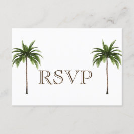 Invitación 3 Entree Tropical Palm Tree Menú RSVP Boda Card