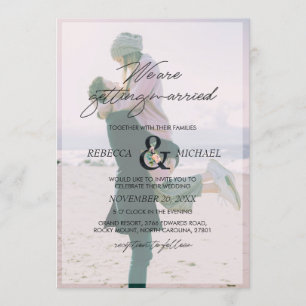 Invitación 3 Foto Ampersand Floral Nos Estamos Casando