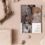 Invitación 3 Fotografía Que Dijimos Sí Solo Recepción De Supe<br><div class="desc">Esta invitación boda es una gran manera de hacer saber a sus amigos y familia que usted se ha fugado, tuvo una ceremonia secreta, o boda privado, ¡y quiere celebrar con ellos! La parte delantera de la tarjeta está diseñada para mostrar dos de tus fotos bodas favoritas, con las palabras...</div>