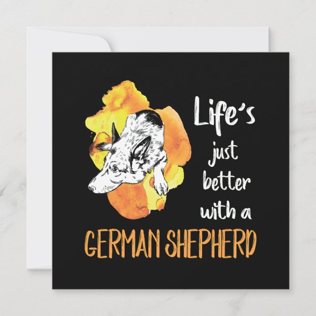 Invitación 3 Life's Just Better With A German Shepherd (Anverso)