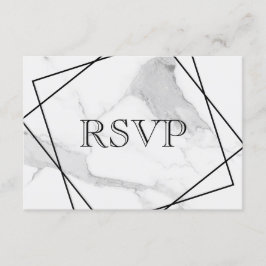 Invitación 3 opciones de entrada Respuesta de boda geométrica