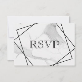 Invitación 3 Opciones de Entree Marble Respuesta de Boda Geom