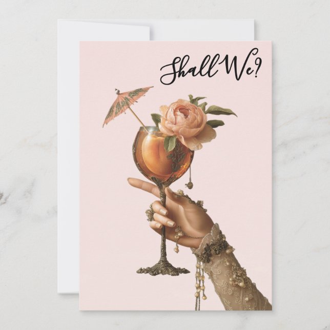 Invitación *~* 3 Ornate A101 Cocktail FOTO BACHELORETTE (Anverso)