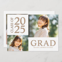 3 Partido de Graduación Blanco y Beige Collage de