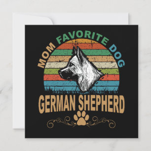 Invitación 3 Perro Favorito de Mamá Pastor Alemán