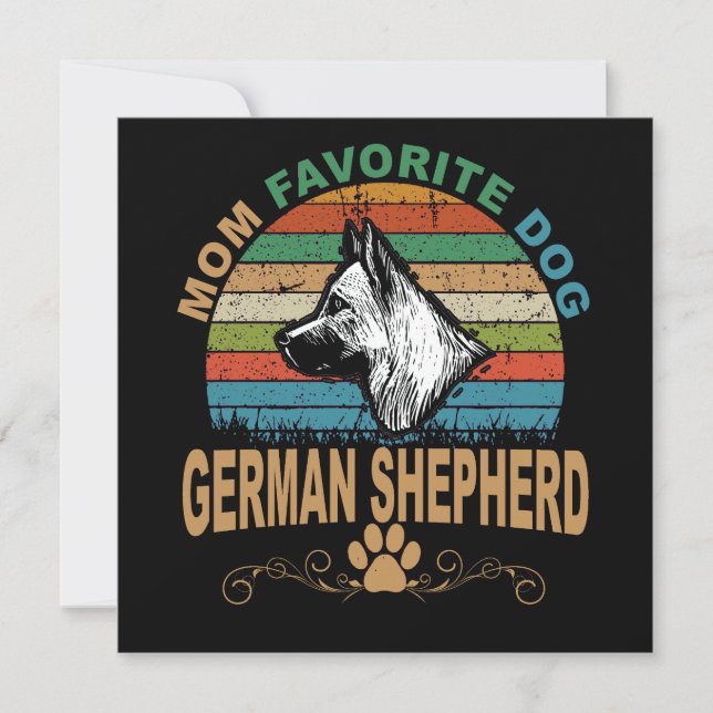 Invitación 3 Perro Favorito de Mamá Pastor Alemán (Anverso)