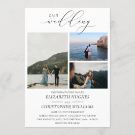 Invitación 3 Personalizados de foto manuscritos fletados Nues