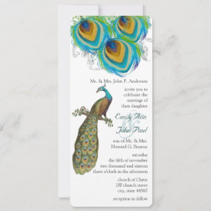 Invitación 3 Pies De Pavo De Pavo De Peacock Invitan A La Mad