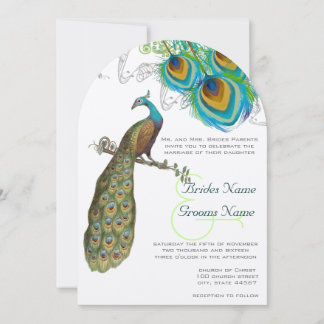 Invitación 3 Pies De Pavo De Pavo De Peacock Invitan A La Mad
