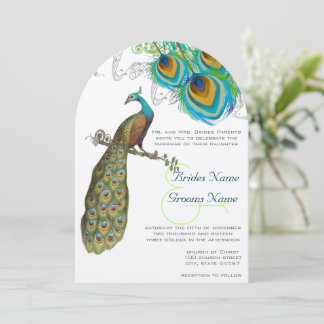 Invitación 3 Pies De Pavo De Pavo De Peacock Invitan A La Mad