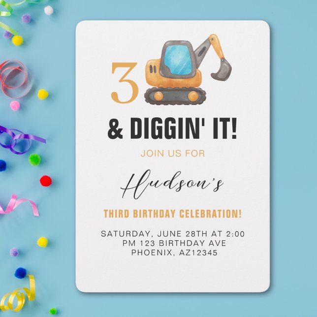 Invitación 3 y Diggin’ It | Tema de construcción Tercer cumpl (Subido por el creador)