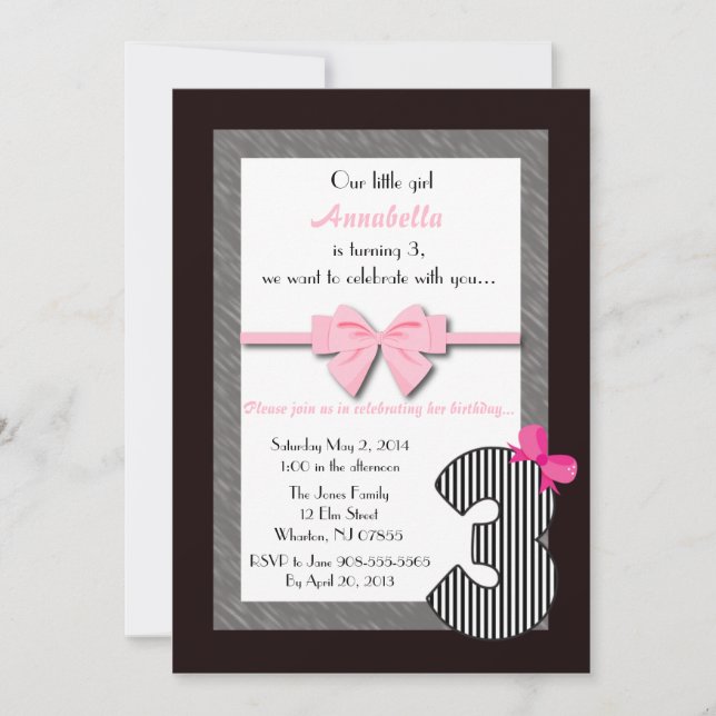 Invitación 3ro cumpleaños de las niñas (Anverso)