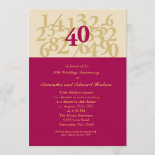 Invitación 40º Aniversario de Boda Rubí