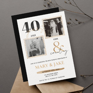 Invitación 40º Aniversario de Bodas Entonces y Ahora 40 años