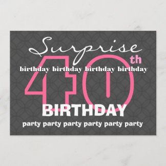 Invitación 40º aniversario SUPRISE Nacimiento moderno Verde a