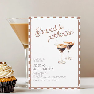 Invitación 40º Cumpleaños Marrón de Espresso Martini Brewed F