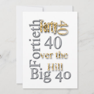 Invitación 40º fiesta de la diversión Gold Silver