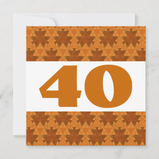 Invitación 40º Fiesta Gold con hojas estilizadas W917