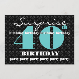 Invitación 40º SORPRESA Nacimiento Turquesa Negra W1858