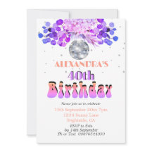 40.ª Bola de disco morado floral