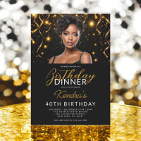 40.ª cena de cumpleaños Gold Black Photo Instagram