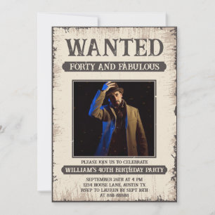 Invitación 40.ª divertida cosecha retro 40 años cumpleaños