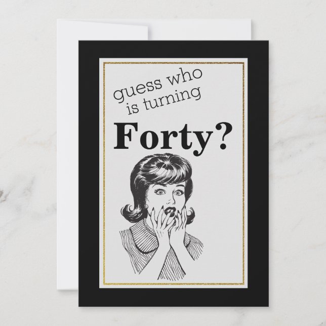 Invitación 40.ª Fiesta de cumpleaños Divertidas mujeres Fab c (Anverso)