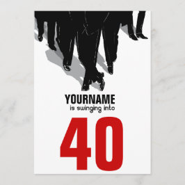 Invitación 40.ª Fiesta de la prueba de natalidad Swingers Rat