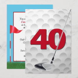 Invitación 40.ª Fiesta Temática de Golf de Cumpleaños