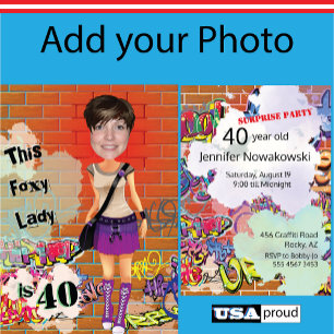 Invitación 40.ª Fotografía de la Personalizado Femenina Femen