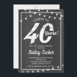 Invitación 40.ª luz de cuerdas de cumpleaños en Chalkboard<br><div class="desc">Esta invitación de 40 años presenta luces de cadena en un fondo de pizarra. Haga clic en el botón personalizar para obtener más flexibilidad en la modificación del texto. En nuestra tienda, zazzle.com/doodlelulu*, podrá encontrar variantes de este diseño, colores adicionales y productos de coordinación. Contáctenos si necesita este diseño aplicado...</div>