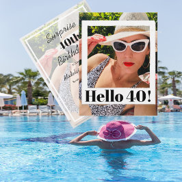Invitación 40.ª Moda moderna fotograma de cumpleaños