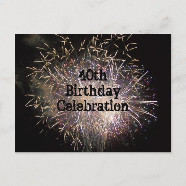 Invitación 40.ª postal de celebración de cumpleaños (Anverso)