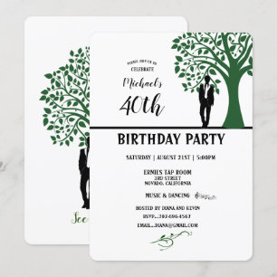 Invitación 40.ª silueta de hombre Fiesta de cumpleaños por ár