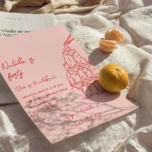 Invitación 40.ª Torre de Champagne de mano 40 cumpleaños