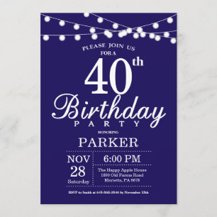 Invitación 40.º aliento de la marina azul