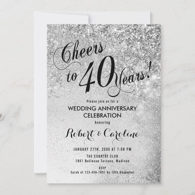 Invitación 40.º aniversario Boda de plata (Anverso)