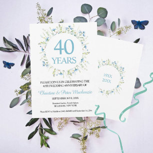 Invitación 40.º aniversario de la boda de Flores Silvestres A