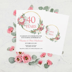 Invitación 40.º aniversario de los Rosas Bodas Ruby