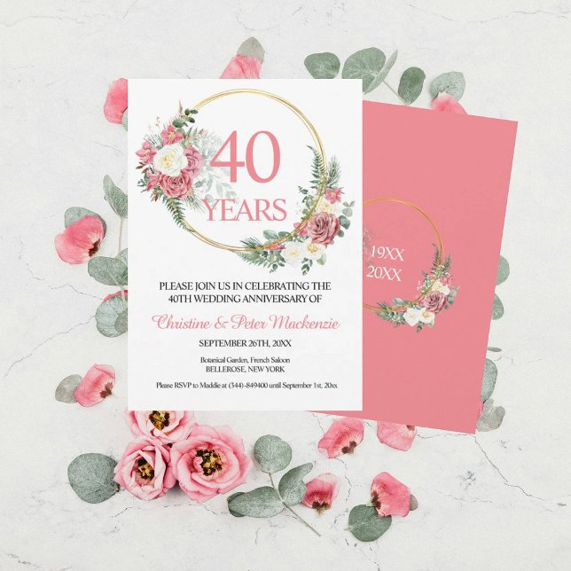 Invitación 40.º aniversario de los Rosas Bodas Ruby (Subido por el creador)