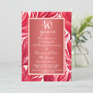 Invitación 40.º Aniversario del Boda Ruby