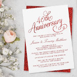 Invitación 40.º Aniversario del Boda Ruby<br><div class="desc">Celebre con estilo con estas modernas invitaciones a la fiesta del 40 aniversario de los bodas. La redacción de ejemplo es fácil de personalizar y se pueden encontrar elementos fiestas coincidentes en la colección.</div>