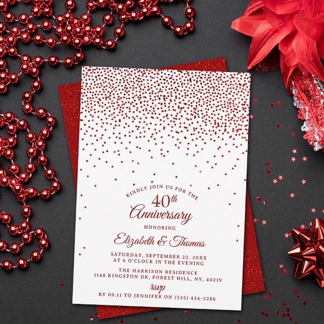 Invitación 40.º Aniversario del Boda Ruby (Subido por el creador)