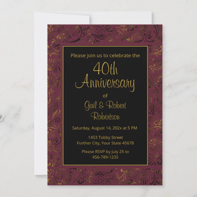 Invitación 40.º aniversario del oro de Borgoña (Anverso)