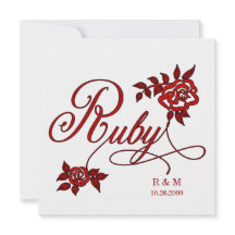 40.º Aniversario del Ruby con Fecha e Iniciales