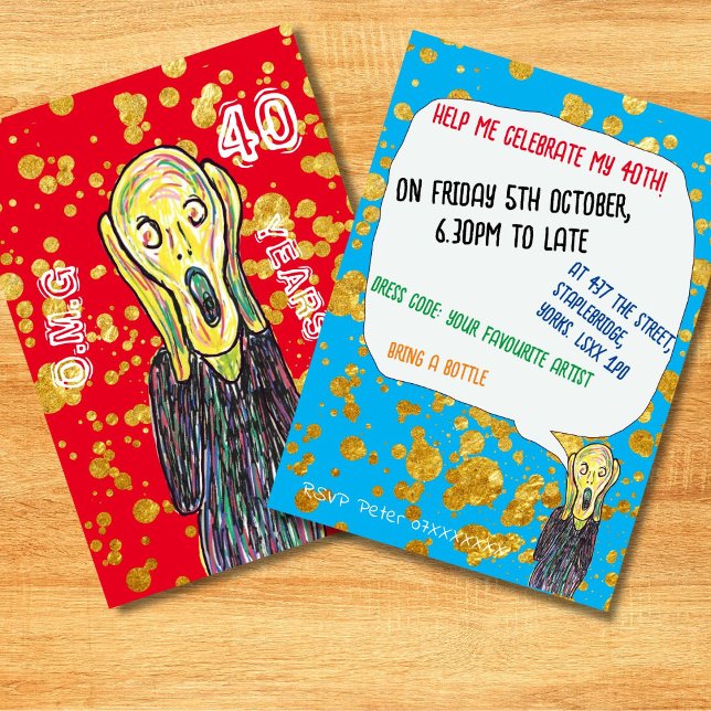 Invitación 40.º artista de cumpleaños invita a OMG (Subido por el creador)