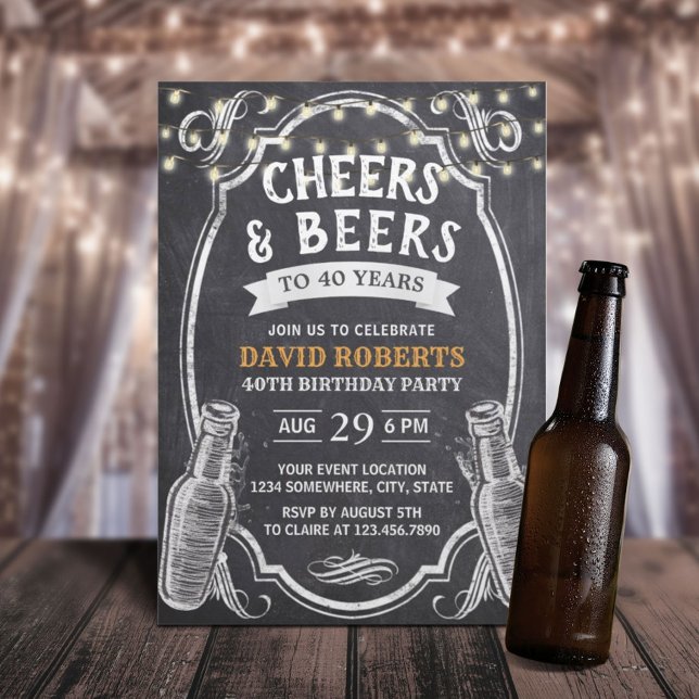 Invitación 40.º Cartón Rústico de Alegres y Cervezas (Subido por el creador)