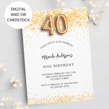 40.º confeti de oro blanco elegante